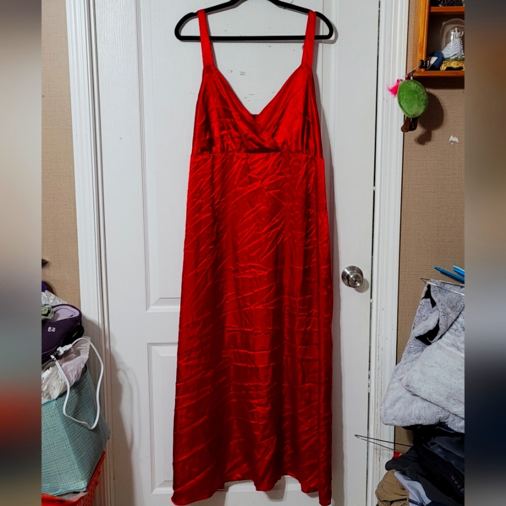 Sexy Long Red Sleepwear Plus Size 3X Amoureuse